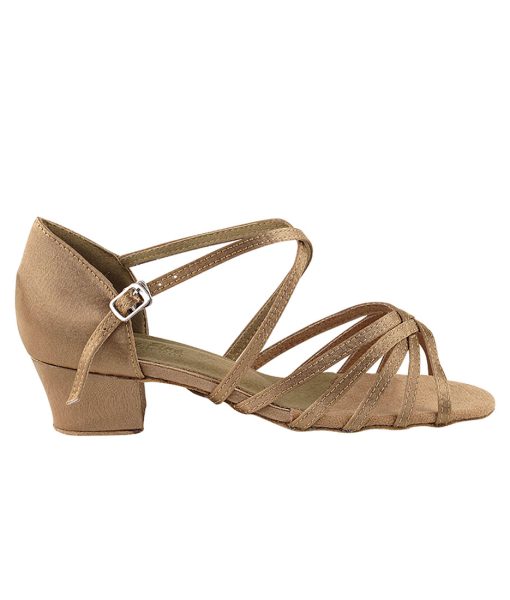 Very Fine Low Heel Ballroom Dance Shoes - 1670C - Brown Satin 1.5-inch Heel | Flamingo Sportswear