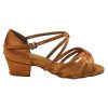 Very Fine Dance Shoes for Girls - Classic 1670CG in Dark Tan Satin | Flamingo Sportswear