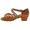 Very Fine Dance Shoes for Girls - Classic 1670CG in Dark Tan Satin | Flamingo Sportswear