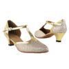 Very Fine Dance Shoes – 9627 – Gold Sparklenet-Gold Trim 1.3-inch Heel