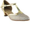 Very Fine Dance Shoes – 9627 – Gold Sparklenet-Gold Trim 1.3-inch Heel