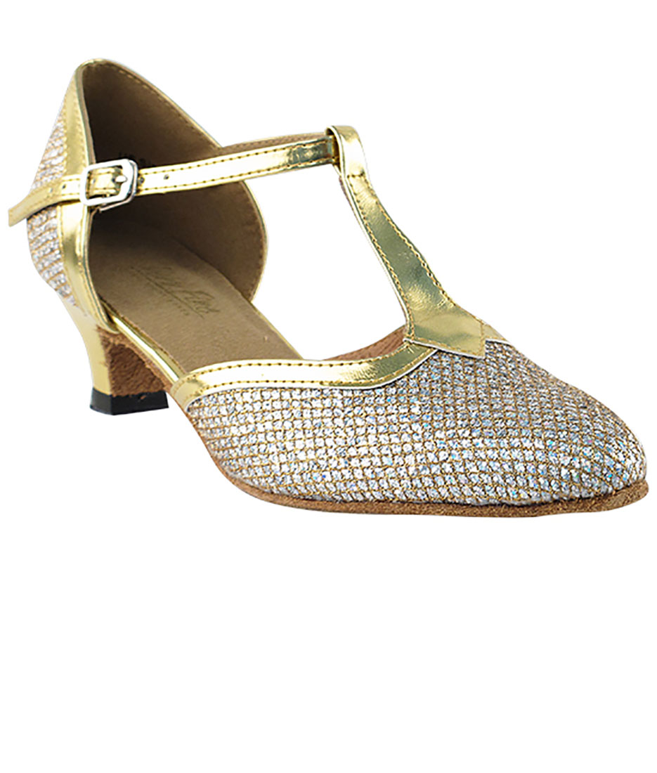 gold shoes 1 inch heel