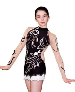 Girls Gymnastics Leotard - Black and White - FlamingoSportswear|FlamingoSportswear - Black and White - Girls Gymnastics Leotard|FlamingoSportswear - Black and White - Girls Gymnastics Leotard