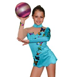 Girls Gymnastics Leotard - Blue with Butterflies|Blue with Butterflies Girls Gymnastics Leotard|Blue with Butterflies Girls Gymnastics Leotard big