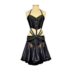 Black Latin Dress for Ballroom Dance Competition|Black Latin Ballroom Dance Competition Dress