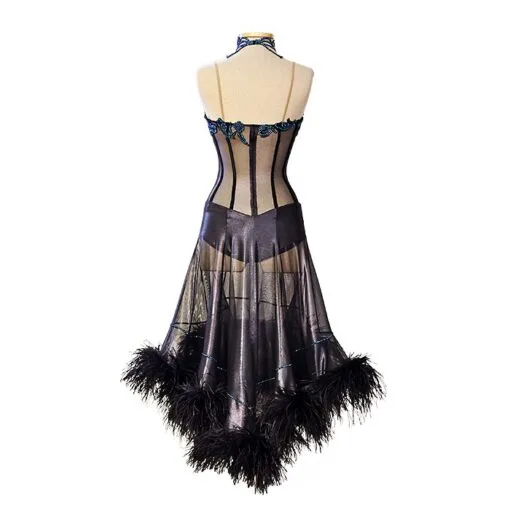 Black Latin Dance Dress: Shine on the Dance Floor with Flamingo Sportswear | Flamingo Sportswear