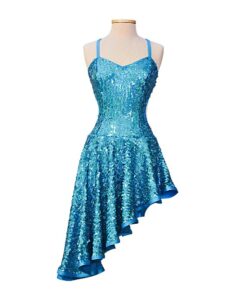 Blue Sequins Ballroom Latin Dance Competition Dress|Ballroom Latin Dance Competition Dress Blue Sequins