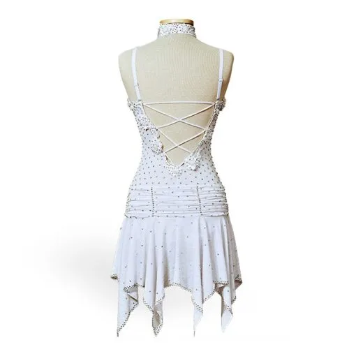 White Ballroom Latin Custom Dance - Dress | Flamingo Sportswear