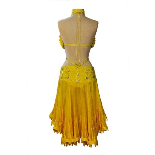 Canary Ballroom Gown | Vibrant Yellow Latin Competition Dress
