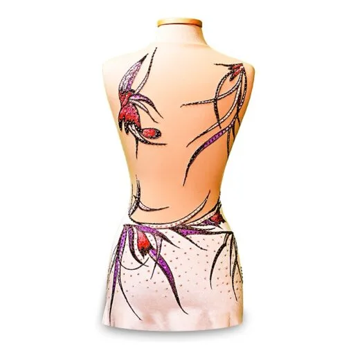 Design your own Leotard! Gymnastics - Ice Skating Leotard - Red Flower | Flamingo Sportswear