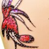 Design your own Leotard! Gymnastics - Ice Skating Leotard - Red Flower - Flamingo Sportswear
