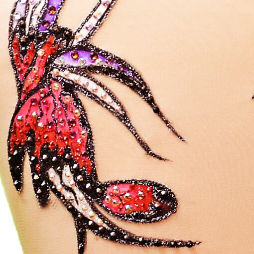 Design your own Leotard! Gymnastics - Ice Skating Leotard - Red Flower - Flamingo Sportswear