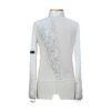 White Latin Dance Shirt for Men with Sequins - Flamingo Sportswear