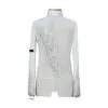 White Latin Dance Shirt for Men with Sequins | Flamingo Sportswear