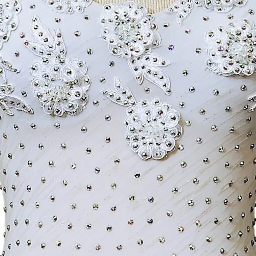 White Ballroom Latin Custom Dance - Dress | Flamingo Sportswear