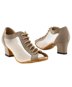 Very Fine Dance Shoes - 1643 - Brown Nubuck-Flesh Mesh size 10 - 2-inch heel|