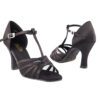 Very Fine Dance Shoes - 16612 - Black Satin-Black Mesh size 10 - 3-inch heel|||