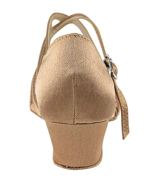 Very Fine Low Heel Ballroom Dance Shoes - 1670C - Brown Satin 1.5-inch Heel | Flamingo Sportswear