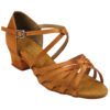 Very Fine Dance Shoes for Girls - 1670CG - Dark Tan Satin - Flamingo Sportswear