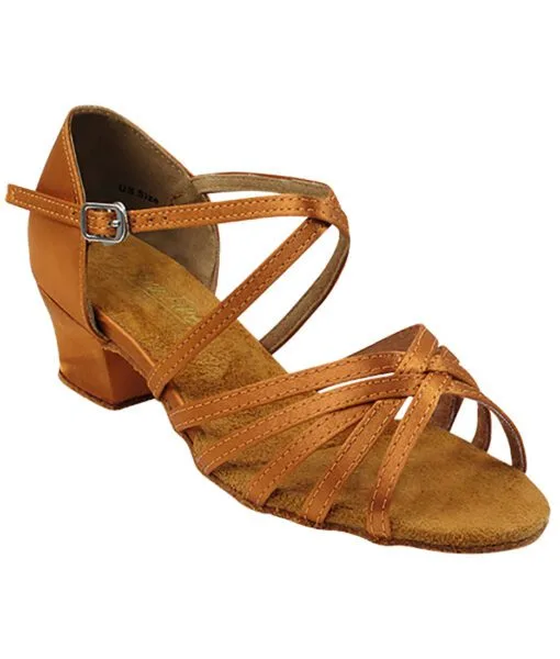Very Fine Dance Shoes for Girls - Classic 1670CG in Dark Tan Satin | Flamingo Sportswear
