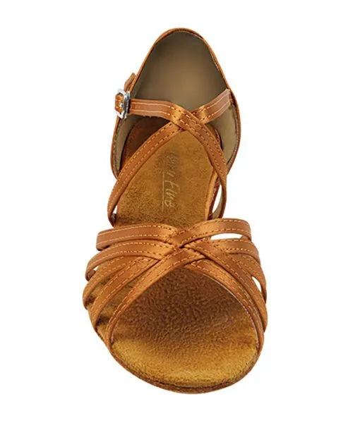 Very Fine Dance Shoes for Girls - Classic 1670CG in Dark Tan Satin | Flamingo Sportswear