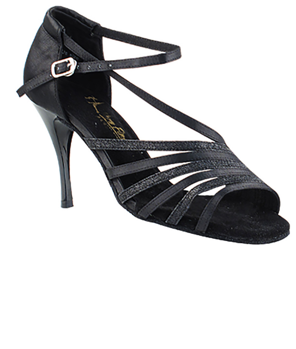 Black Satin-Black Glitter