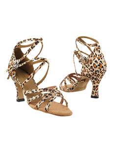 Very Fine Dance Shoes - 5008 - Leopard Satin size 10 - 3-inch heel|