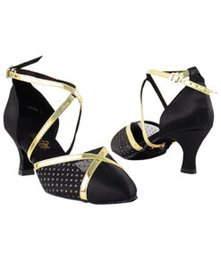 Very Fine Dance Shoes - 9622 - Black Satin-109 Mesh  2.5-inch Heel size 10 - 2.5-inch heel|||