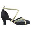 Very Fine Dance Shoes - 9622 - Black Satin-109 Mesh 2.5-inch Heel - Flamingo Sportswear