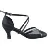 Step Out in Style with Very Fine Ladies Dance Shoes - 9622 in Black Satin | Flamingo Sportswear