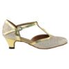 Very Fine Dance Shoes - 9627 - Gold Sparklenet-Gold Trim 1.3-inch Heel - Flamingo Sportswear