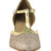 Very Fine Dance Shoes - 9627 - Gold Sparklenet-Gold Trim 1.3-inch Heel - Flamingo Sportswear