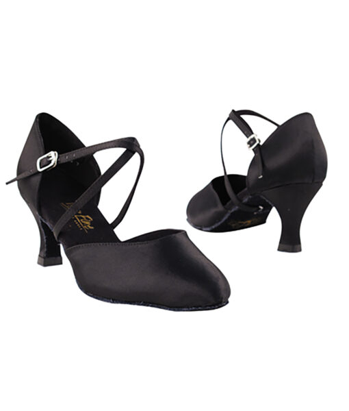 Very Fine Dance Shoes - 9691 - Black Satin size 10 - 2.5-inch heel|5