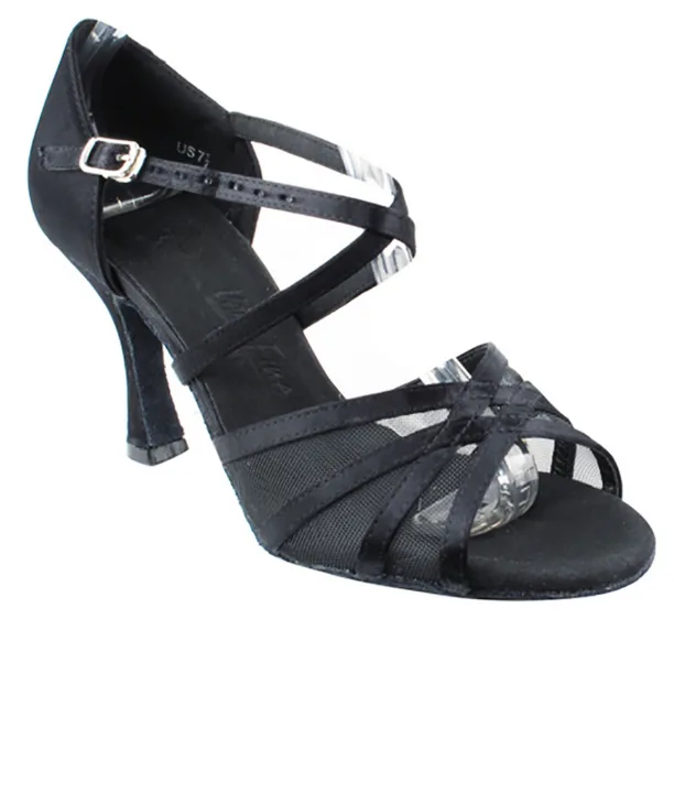 Black Satin-Black Mesh