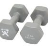 CanDo Vinyl Coated Dumbbell, Silver (15 lb), Pair