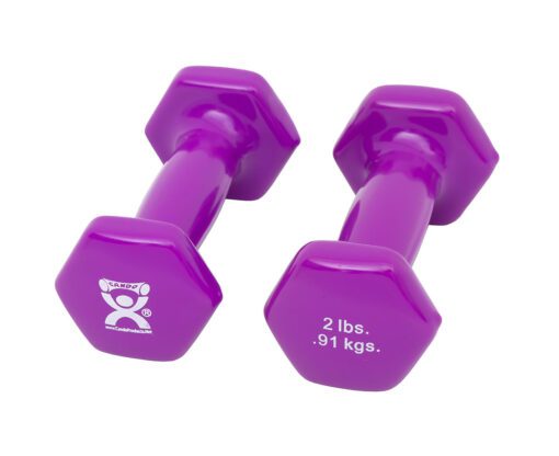 Cando Vinyl Coated Dumbbells: Violet - 2 lb. - Pair