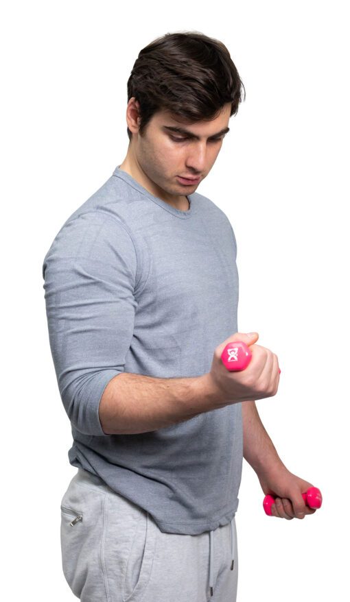 Get Fit with Cando Vinyl Coated Dumbbells in Pink: 1 lb. - Pair | Flamingo Sportswear
