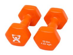 CanDo Vinyl Coated Dumbbells, Orange (10 lb),
