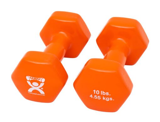 CanDo Vinyl Coated Dumbbells, Orange (10 lb),