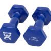 Cando Vinyl Coated Dumbbells: Blue - 5 lb. - Pair