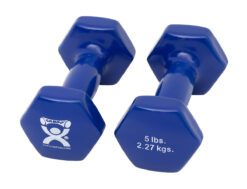 Cando Vinyl Coated Dumbbells: Blue - 5 lb. - Pair