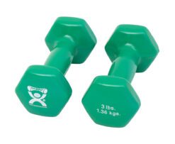 Cando Vinyl Coated Dumbbells: Green - 3 lb. - Pair