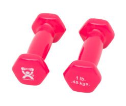 Cando Vinyl Coated Dumbbells in Pink: 1 lb. - Pair