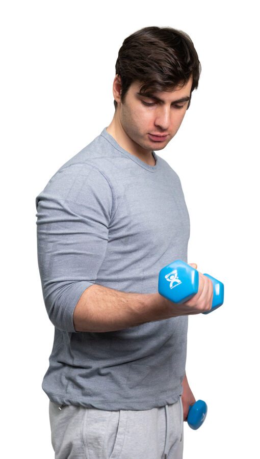 Cando Vinyl Coated Dumbbells: Elevate Your Workouts : Light Blue - 4 lb. - Pair | Flamingo Sportswear