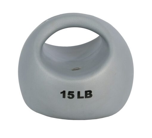 CanDo One Handle Medicine Ball - 15 lb Silver