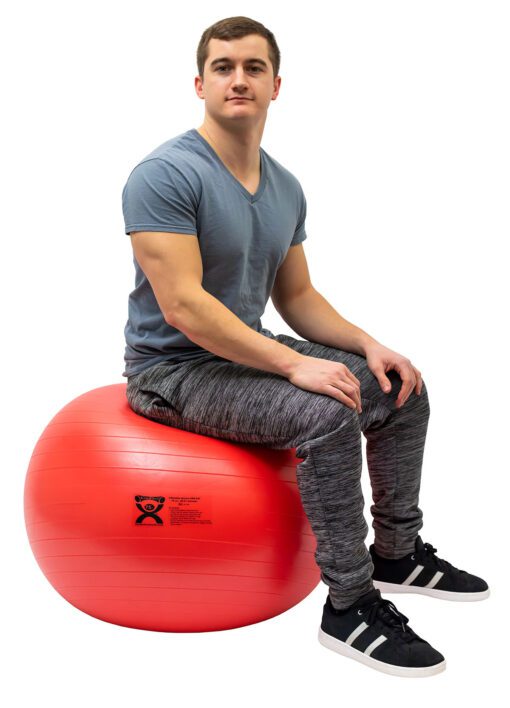 Get Fit with the Cando Inflatable Exercise Ball - Red & Extra Thick | Flamingo Sportswear