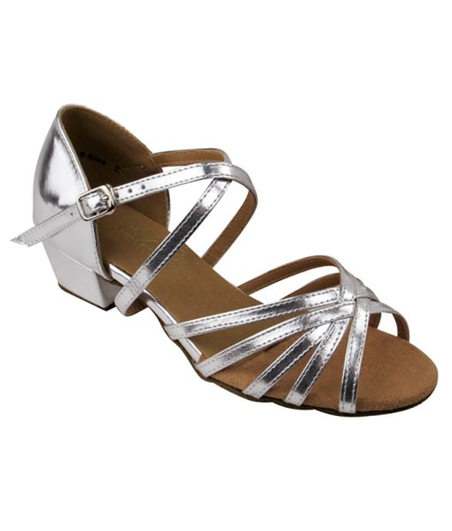 Very Fine 1670CG Girls' Latin Dance Shoes – Silver, 1.5” Heel