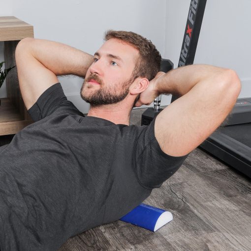 CanDo Foam Roller 4" x 12" Half-Round, Blue Tufcoat Finish for Enhanced Fitness | Flamingo Sportswear