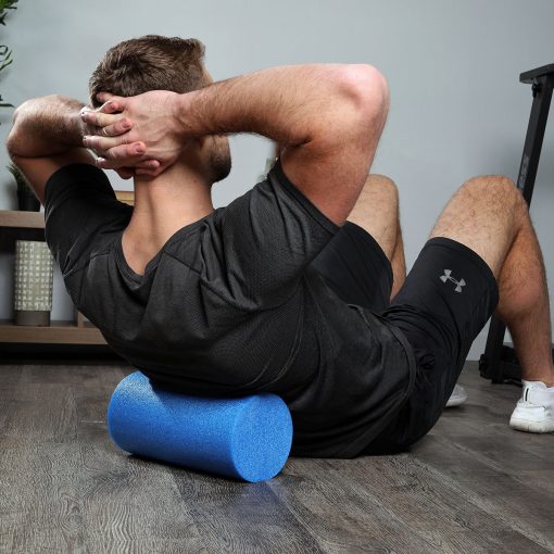 CanDo Blue PE Foam Roller 6" x 36" Round for Deep Muscle Relaxation & Recovery! | Flamingo Sportswear