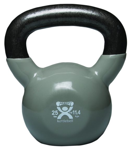CanDo 25 lb Vinyl-Coated Kettlebell – Silver for Workout & Strength Training! | Flamingo Sportswear